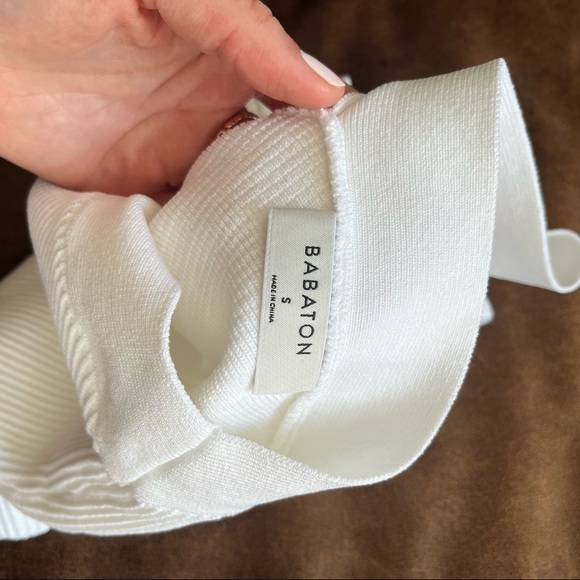 Aritzia Babaton Sculpt Knit Criss Cross Tank in White - Picture 3 of 6